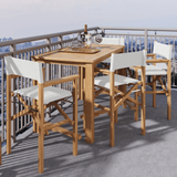 Director Teak Patio Counter Height Dining Set 5PC - LOOMLAN - HiTeak - Outdoor Dining Sets
