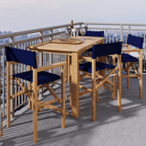 Director Teak Patio Counter Height Dining Set 5PC - LOOMLAN - HiTeak - Outdoor Dining Sets