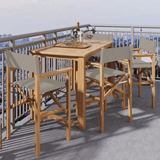 Director Teak Patio Counter Height Dining Set 5PC - LOOMLAN - HiTeak - Outdoor Dining Sets