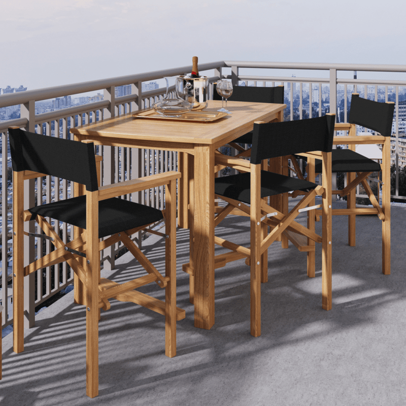 Director Teak Patio Counter Height Dining Set 5PC - LOOMLAN - HiTeak - Outdoor Dining Sets