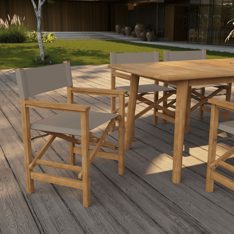 Director Teak Patio Family Dining Set 7PC - LOOMLAN - HiTeak - Outdoor Dining Sets