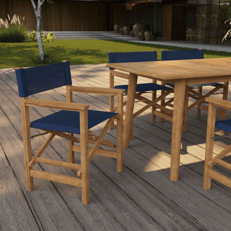 Director Teak Patio Family Dining Set 7PC - LOOMLAN - HiTeak - Outdoor Dining Sets