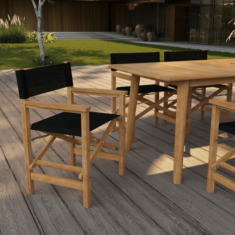 Director Teak Patio Family Dining Set 7PC - LOOMLAN - HiTeak - Outdoor Dining Sets