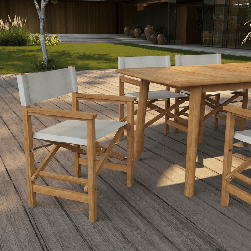 Director Teak Patio Family Dining Set 7PC - LOOMLAN - HiTeak - Outdoor Dining Sets