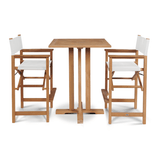 Director Teak Patio Square Bar Height Dining Set 3PC - LOOMLAN - HiTeak - Outdoor Dining Sets
