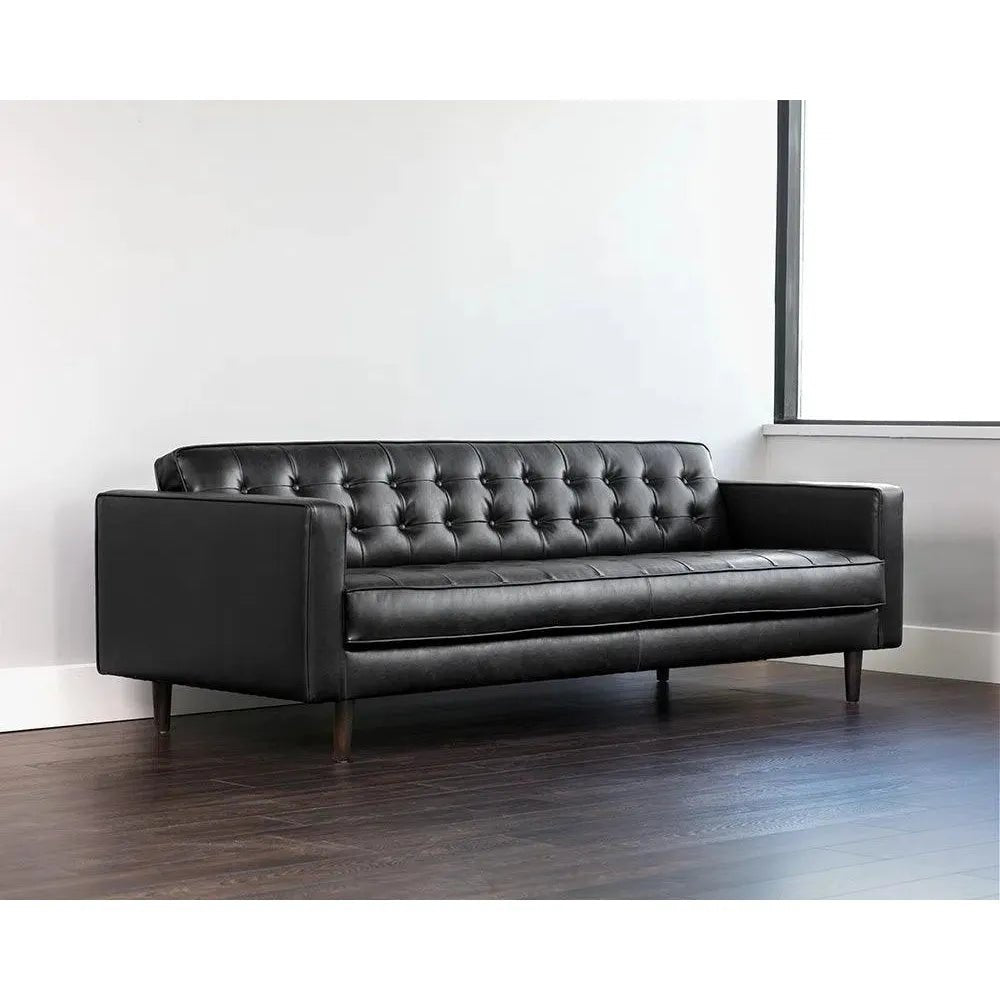 Donnie Leather Classic Sofa - LOOMLAN - SUNPAN - Sofas & Loveseats