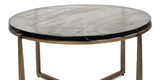 Dorsey Iron Framed Round Coffee Table - LOOMLAN - Sarreid - Coffee Tables