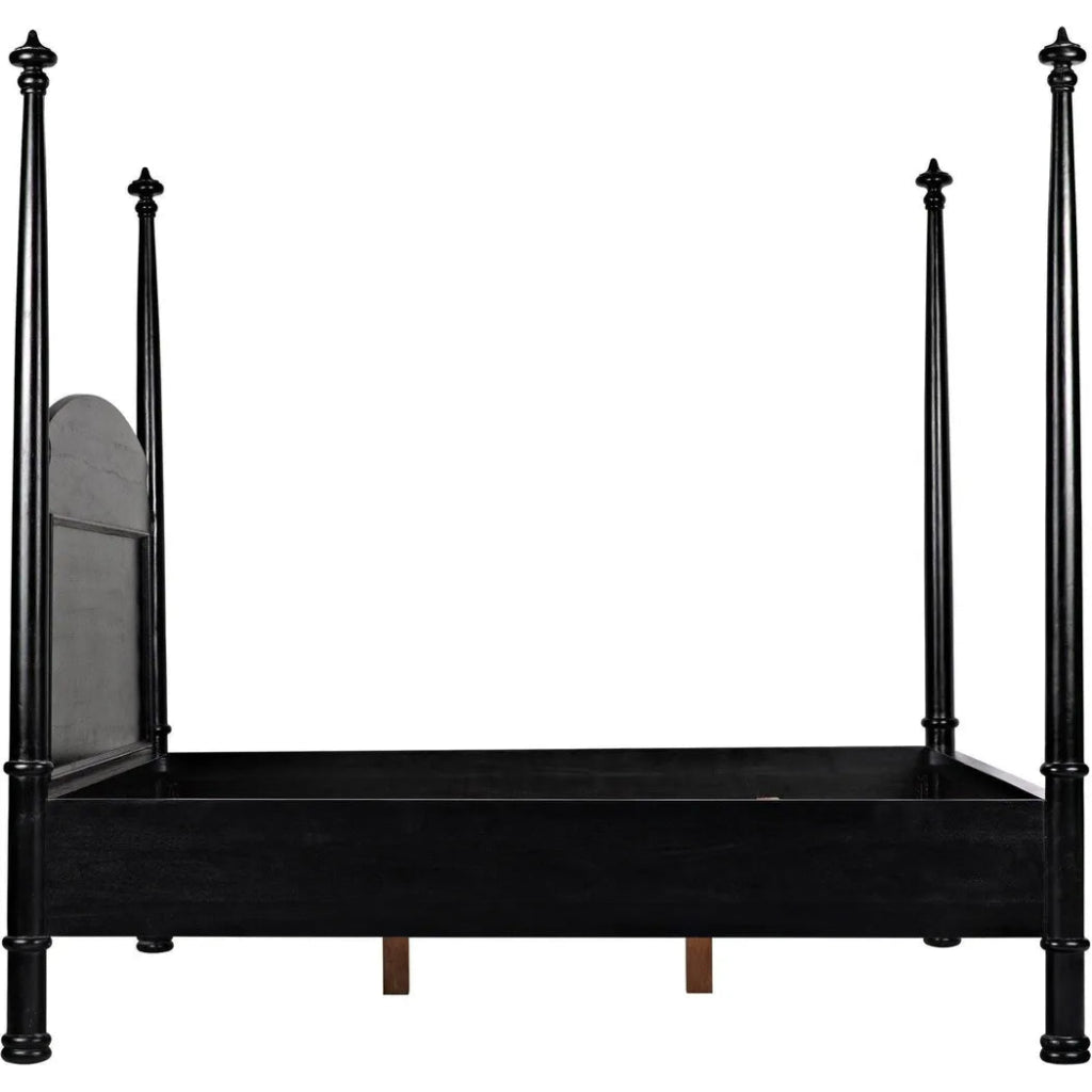 Douglas Four Poster Wood Black Bed Frame - LOOMLAN - Noir - Beds