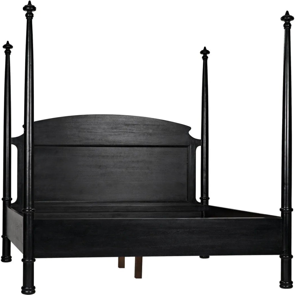 Douglas Four Poster Wood Black Bed Frame - LOOMLAN - Noir - Beds