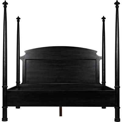 Douglas Four Poster Wood Black Bed Frame - LOOMLAN - Noir - Beds