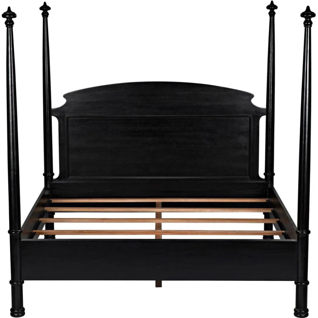 Douglas Four Poster Wood Black Bed Frame - LOOMLAN - Noir - Beds