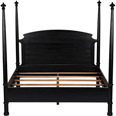 Douglas Four Poster Wood Black Bed Frame - LOOMLAN - Noir - Beds