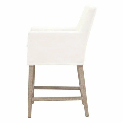 Drake Slipcover Counter Stool LiveSmart White - LOOMLAN - Essentials For Living - Counter Stools