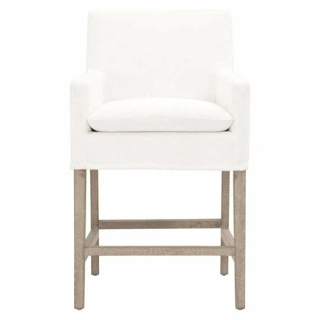 Drake Slipcover Counter Stool LiveSmart White - LOOMLAN - Essentials For Living - Counter Stools