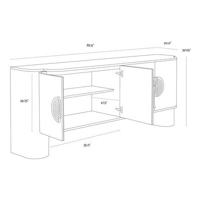 Dresden Leather Sideboard - LOOMLAN - SUNPAN - Sideboards