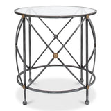 Drum & Fife Lamp Table Side Table Glass Top - LOOMLAN - Sarreid - Side Tables