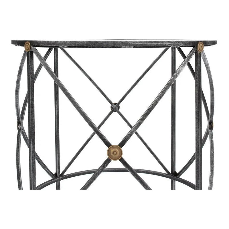 Drum & Fife Lamp Table Side Table Glass Top - LOOMLAN - Sarreid - Side Tables