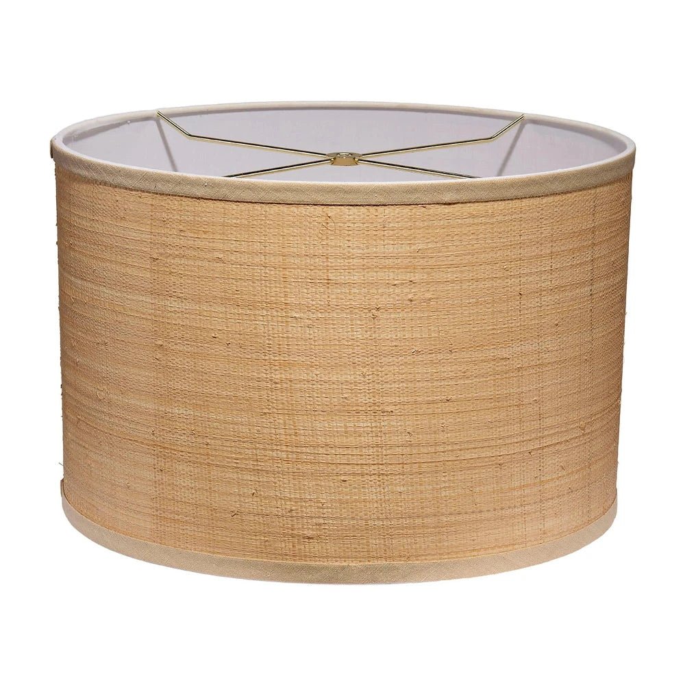 Drum Natural Raffia Stylish Shade - LOOMLAN - Jamie Young - Table Lamps