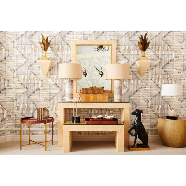Drum Shaped Leather Top Side Table - LOOMLAN - Chelsea House - Side Tables