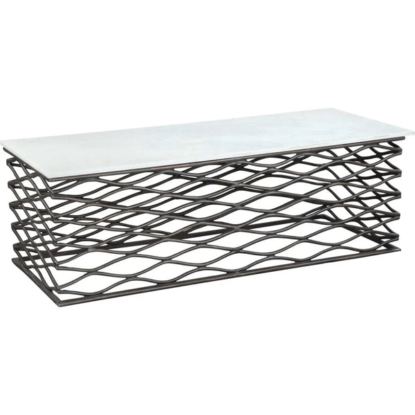 Duchess Coffee Table White & Antique Black - LOOMLAN - Zuo Modern - Coffee Tables