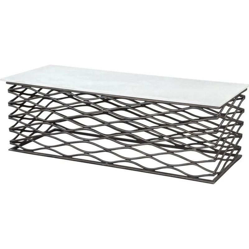 Duchess Coffee Table White & Antique Black - LOOMLAN - Zuo Modern - Coffee Tables