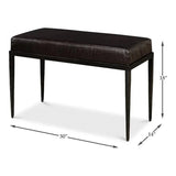 Duke Ridged Iron Bench - LOOMLAN - Sarreid - Bedroom Benches