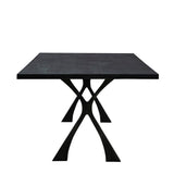 Wishbone Wooden Black Rectangular Dining Table