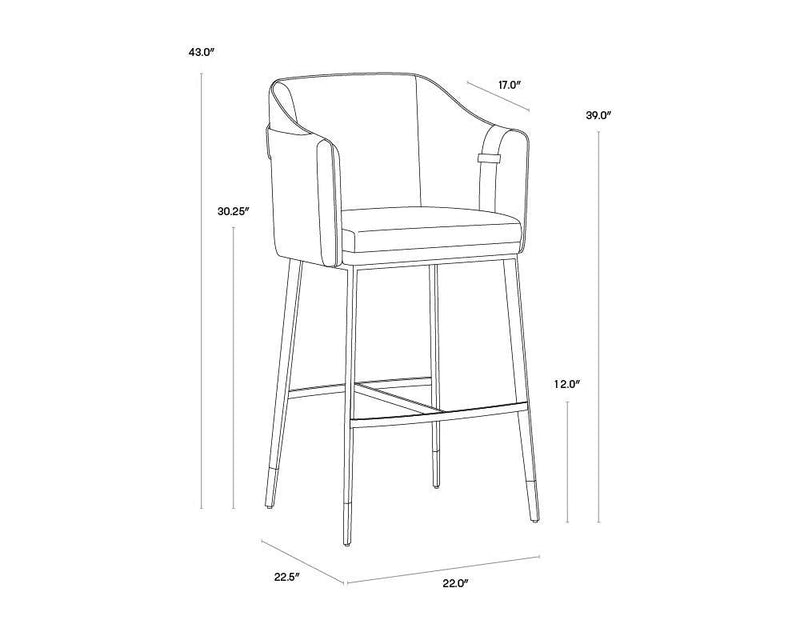 Carter Leather Upholstered Barstool