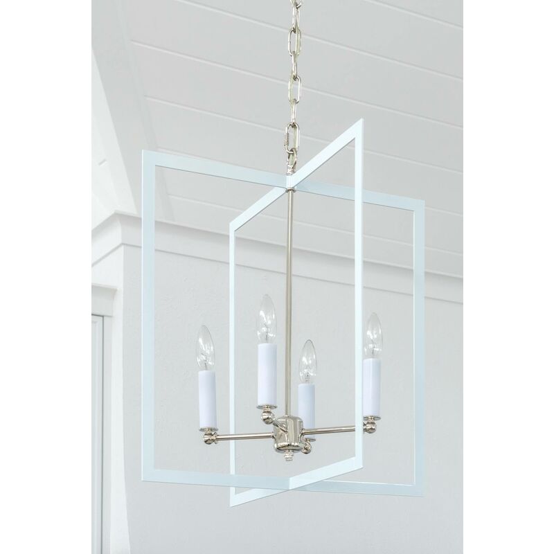 Bayberry Hanging Clean White Finish Chandelier