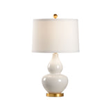 Gourd Ceramic With Antique Gold Accent Base Table Lamp