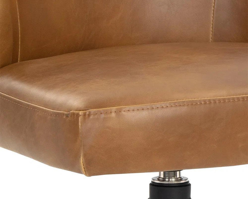 Bretta Leather Upholstered Swivel Armless Dining Chair