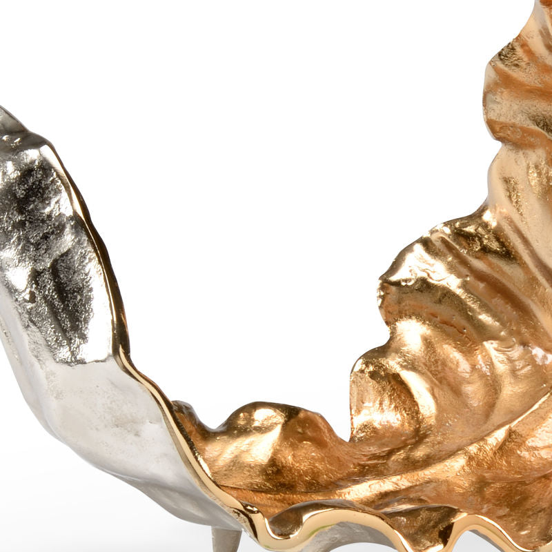 Lush Leaf Sculpture Med Gold Sculpture