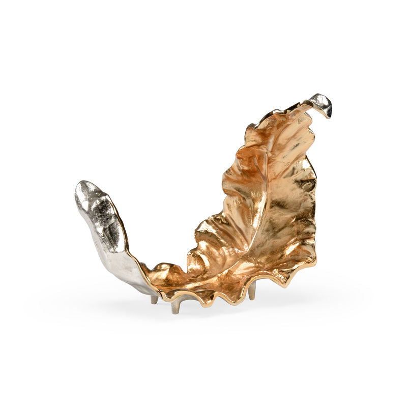 Lush Leaf Sculpture Med Gold Sculpture