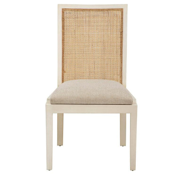 Matheson Linen Upholstered Cream Armless Dining Chair