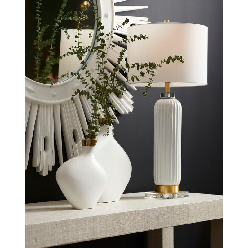 Samuel Glazed Fluted Ceramic Table Lamp