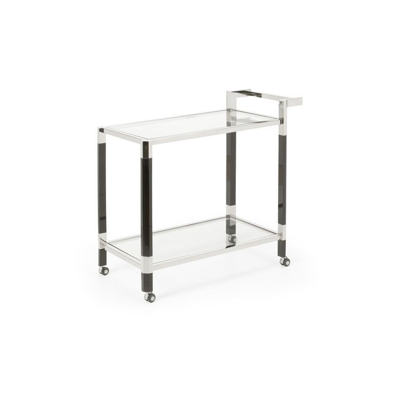 Boulevardier Steel Frame Bar Cart-Home Bar Carts-Wildwood-Black/Silver-LOOMLAN