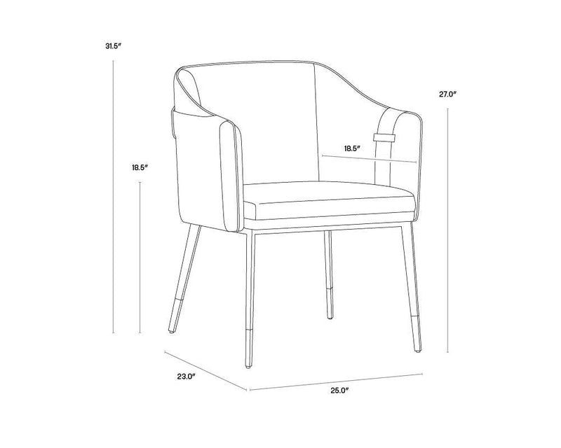 Carter Leather Upholstered Dining Armchair