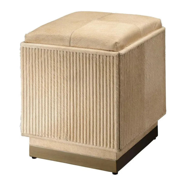 Easton Hair on Hide Ottoman - LOOMLAN - Jamie Young - Ottomans