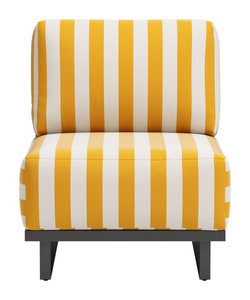 Shoreline Yellow and Black Armless Accent Chair
