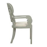 Gray Linen Upholstered Bolero Armchair