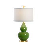 Gourd Ceramic With Antique Gold Accent Base Table Lamp