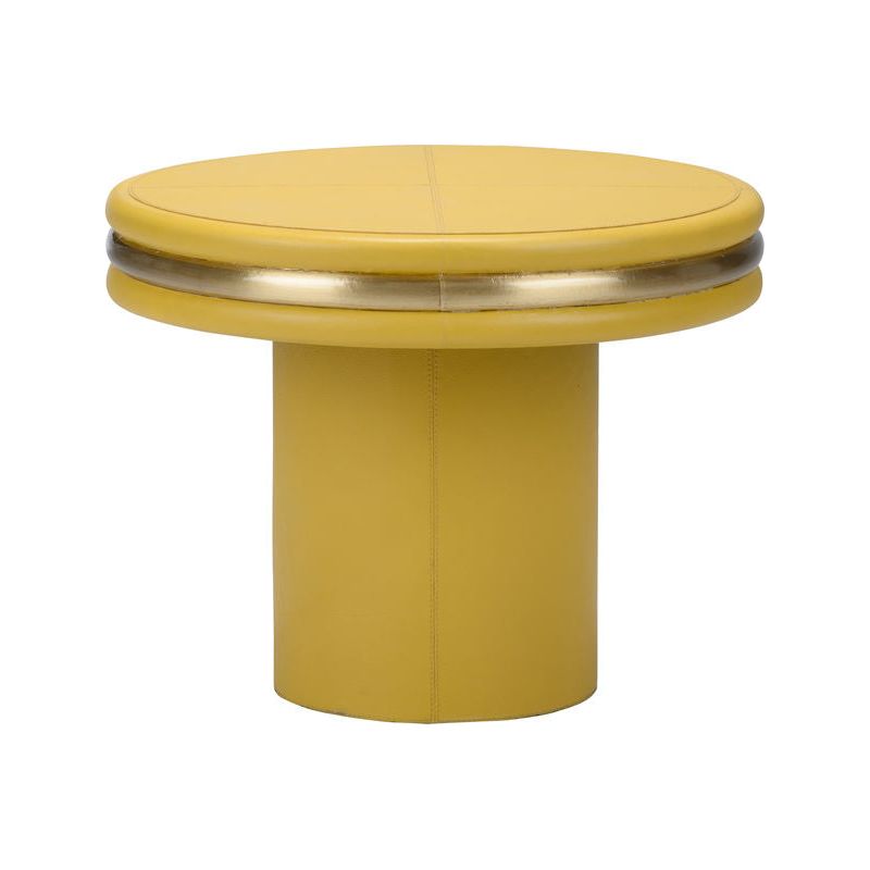 Edison Leather Covered Round Coffee Table - LOOMLAN - Chelsea House - Coffee Tables