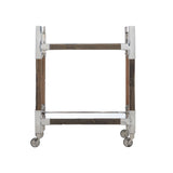 Rustic Glam Wood Frame Bar Cart-Home Bar Carts-Wildwood-LOOMLAN