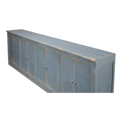 Eight Is Enough Extra Wide Sideboard Blue Grey - LOOMLAN - Sarreid - Sideboards