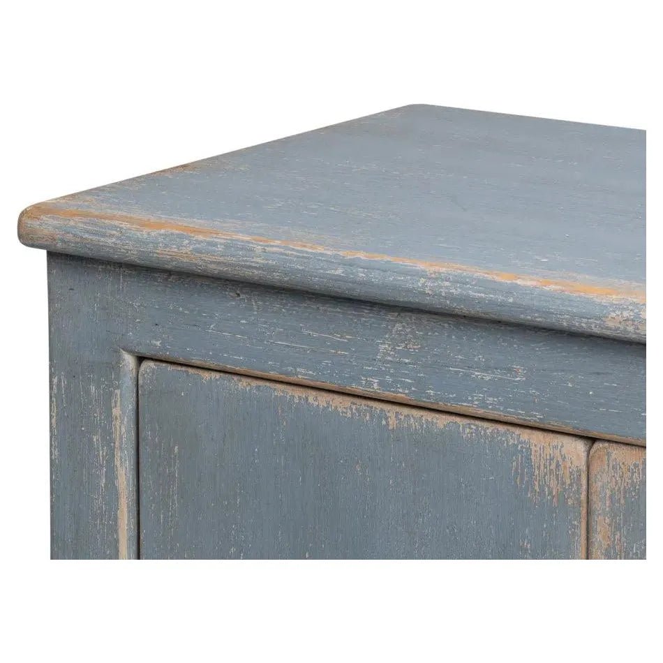 Eight Is Enough Extra Wide Sideboard Blue Grey - LOOMLAN - Sarreid - Sideboards