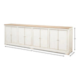 Eight Is Enough Extra Wide Sideboard Whitewash - LOOMLAN - Sarreid - Sideboards