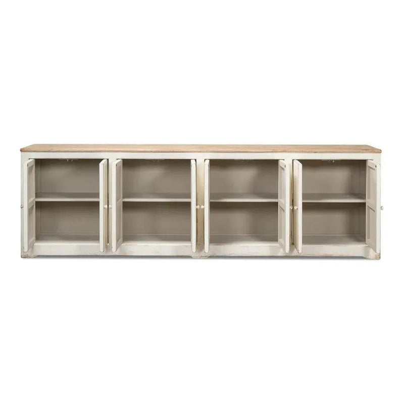 Eight Is Enough Extra Wide Sideboard Whitewash - LOOMLAN - Sarreid - Sideboards
