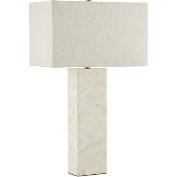Elegy White Table Lamp - LOOMLAN - Currey & Co - Table Lamps