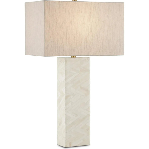 Elegy White Table Lamp - LOOMLAN - Currey & Co - Table Lamps