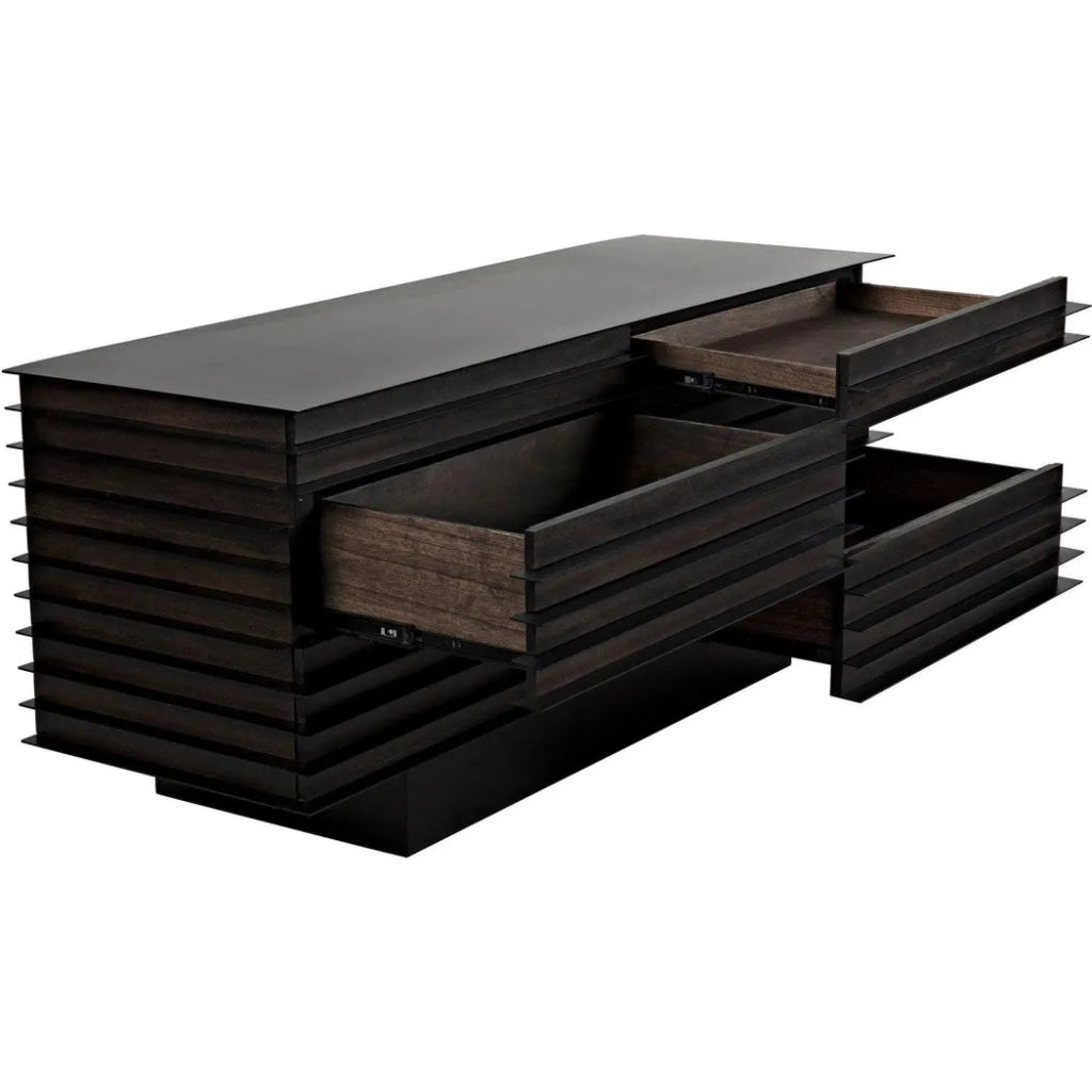 Elevation Sideboard, Ebony Walnut with Steel - LOOMLAN - Noir - Sideboards